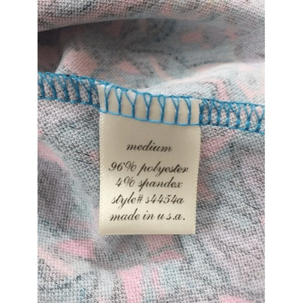 Alya‎ Blue Multi Color Ikat Print Pleated Skater Skirt Size Medium
